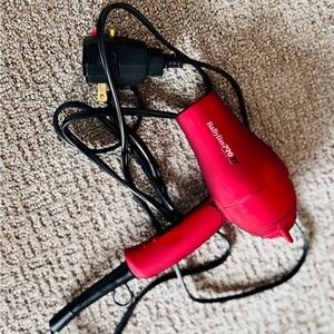 Red BaBylissPRO Tourmaline Titanium Travel Hair Blow Dryer